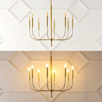 Amoros 27.25" Modern Mid-Century Iron LED Chandelier - JONATHAN Y